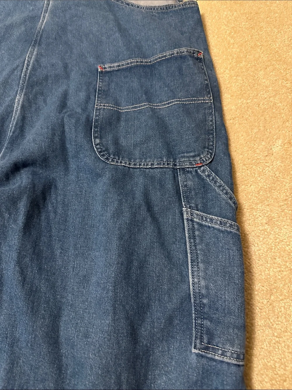 Vintage Dickies  Blue Denim Carpenter Overalls size 46 X 30